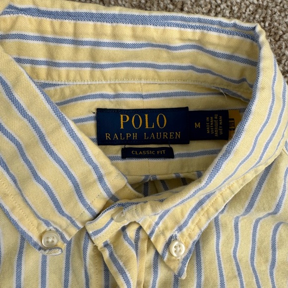 Ralph Lauren Yellow and Blue Classic Fit Button Down Shirt - Picture 2 of 4